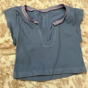 Urban Outfitters Blue Ribbed Crop Top